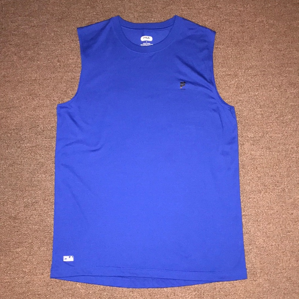 Blue Fila Cutoff Tank